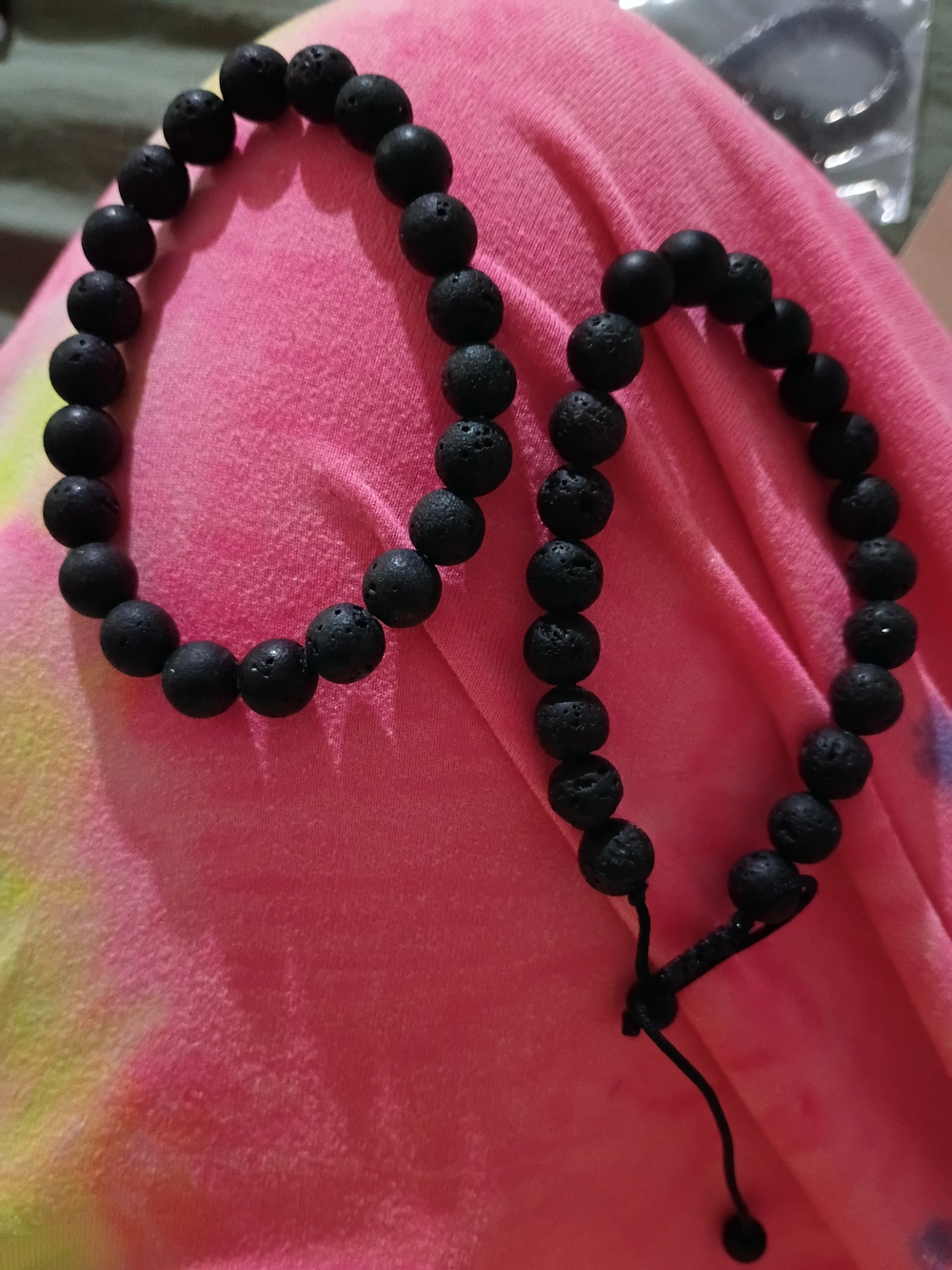 Black Lava Stone Beaded Bracelet Necklace